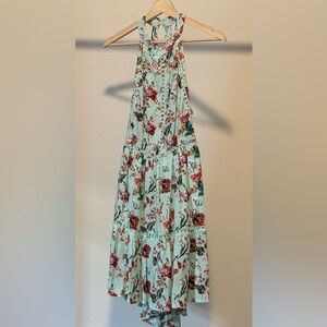 Label of Love ATL Floral Halter Low Back Fresh Mint Dress Medium